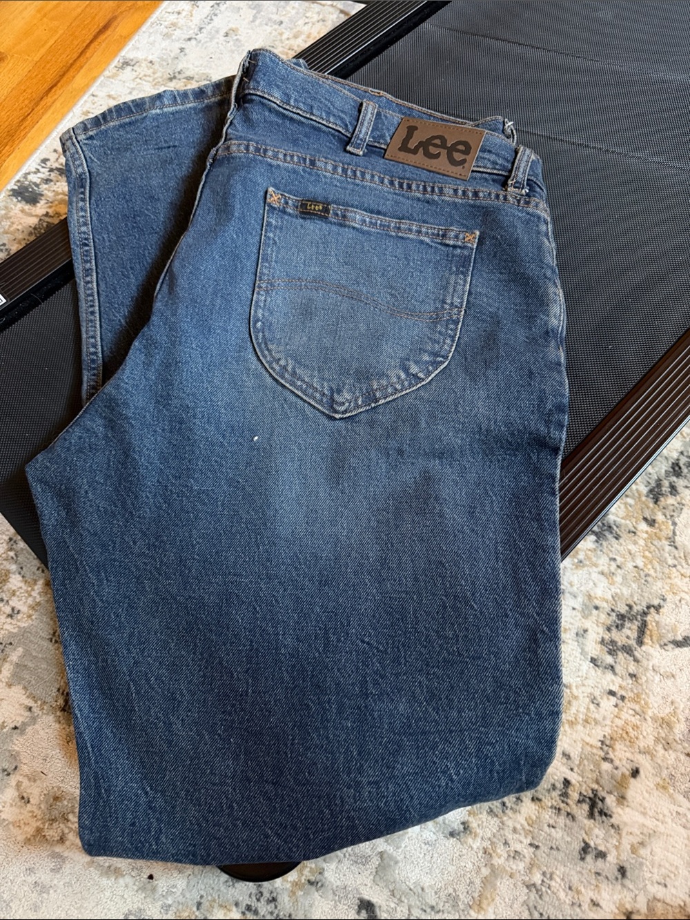 Lee Men's Dark Blue Regular Denim Jeans